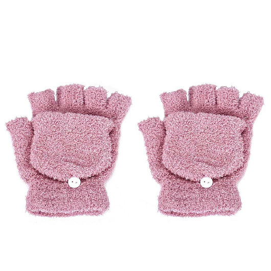 Guantes Mitones de Polar Coral con Dedos Libres para Escribir y Viajes - Image 2