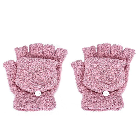 Guantes Mitones de Polar Coral con Dedos Libres para Escribir y Viajes