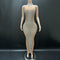 Vestido de Gala Plateado con Cristales Brillantes para Eventos Especiales