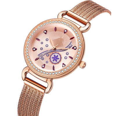 Reloj Elegante para Mujer con Diamantes y Malla Acero Inoxidable Resistente al Agua - Image 9