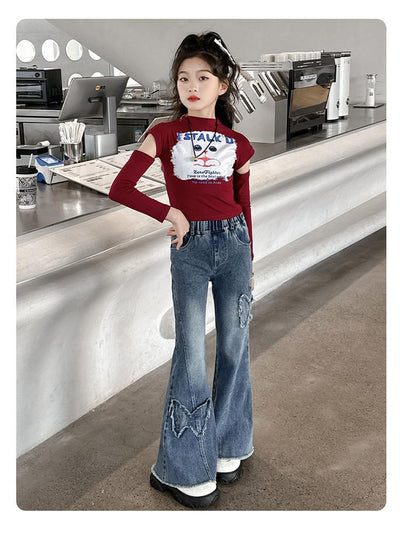 Pantalones Vaqueros Elásticos Casuales Versátiles para Niñas - Image 20
