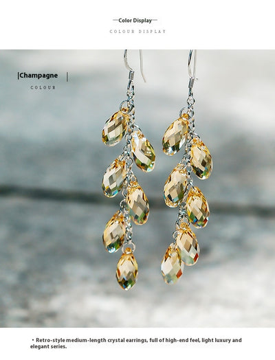 Aretes de Cristal con Aguja de Plata - Cortina de Cuentas Brillante - Image 7