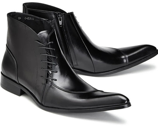 Botas de Cuero Británico Estilo Coreano con Punta Afilada para Hombre - Image 2