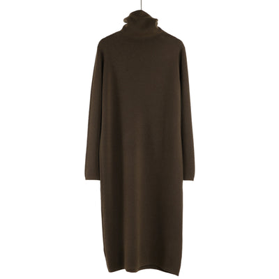Vestido Suéter Largo de Cuello Alto para Otoño e Invierno - Image 14
