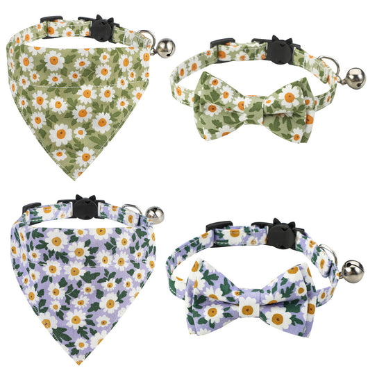 Collar Floral de Algodón con Moño para Gatos - Image 20