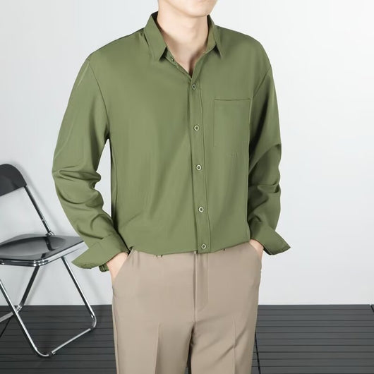 Camisa Suelta de Lino Coreana con Drapeado Elegante - Image 7