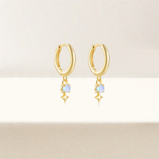 Aretes de Plata Esterlina S925 con Ópalo Azul y Diamantes - Diseño Europeo - Image 26