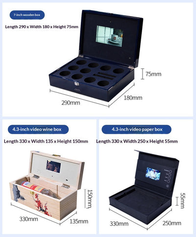 Caja de Joyería Cuadrada con Pantalla LCD de Video para Anillos - Image 9