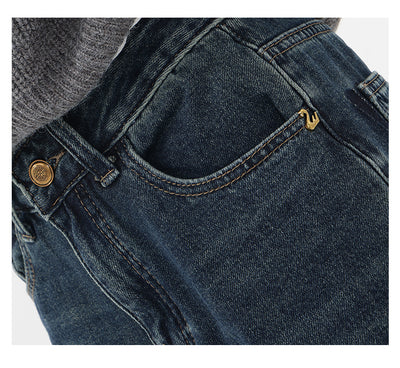 Pantalones Vaqueros Retro Azul Degradado Cintura Alta Rectos Casuales para Mujer - Image 27