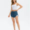 Women's Faux Two-Piece Athletic Shorts with Pockets