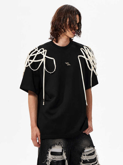 Camiseta Manga Corta con Hombrera Acolchada y Detalle de Cinta - Image 12