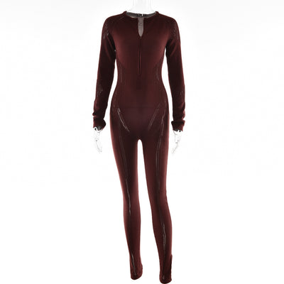 Jumpsuit Tejido a Rayas de Manga Larga para Mujer - Versátil y Elegante - Image 14