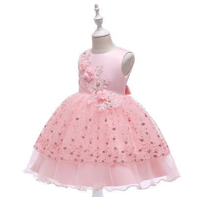 Falda Tutú de Malla con Encaje Perlas para Niñas - Image 4