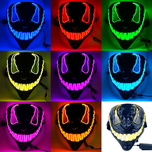 Máscara LED Luminosa de Horror para Fiestas de Baile Halloween