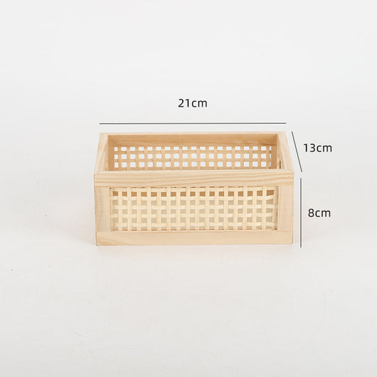 Estante de Almacenamiento de Pared en Madera Maciza y Ratán - Image 9
