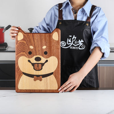 Tabla de Corte Ébano con Diseño Shiba Inu