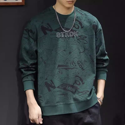 Sudadera Estampada Cuello Redondo Manga Larga para Hombre - Image 10
