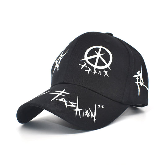 Gorra de Béisbol Graffiti Blanco y Negro - Diseño Urbano