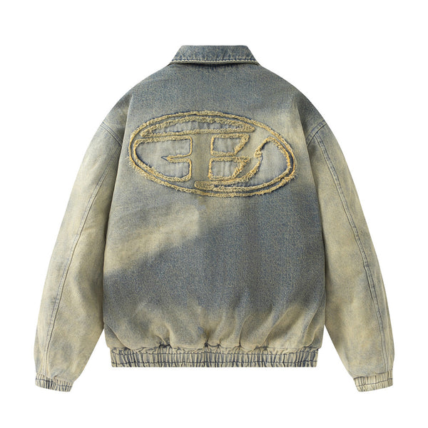 Chaqueta Denim Acolchada con Degradado de Color