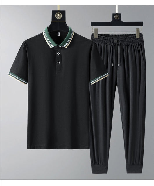 Conjunto de Polo y Pantalón Largo Transpirable de Secado Rápido para Hombre - Image 10