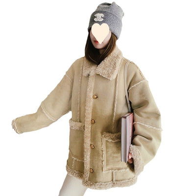 Abrigo de Invierno para Mujer en Lana de Cordero con Detalles de Piel - Image 4