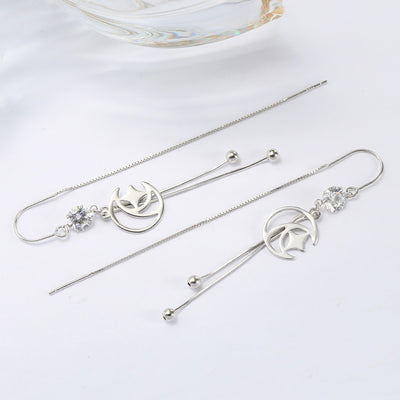 Aretes de Plata Esterlina con Diseño de Luna y Estrella para Mujer - Image 3