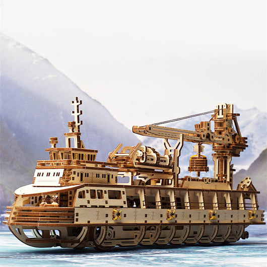 Modelo 3D de Barco Científico - Puzzle Educativo Armable
