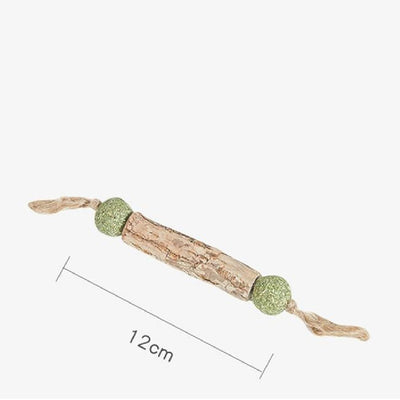 Mutian Liao stick catnip toy shaped like a dumbbell, with three wooden sticks and six green catnip balls. - Image 6