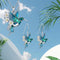 Hummingbird Pendant Necklace Eardrop Set Multicolor