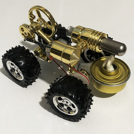 Modelo Miniatura de Motor Stirling con Coche de Combustión Externa