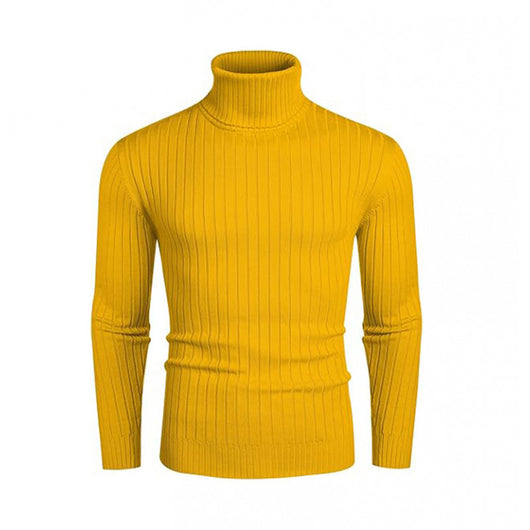 Suéter de Cuello Alto con Rayas para Hombre - Otoño e Invierno - Image 3