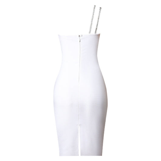 Vestido Tubo con Hombro Descubierto y Detalle Asimétrico - Image 18