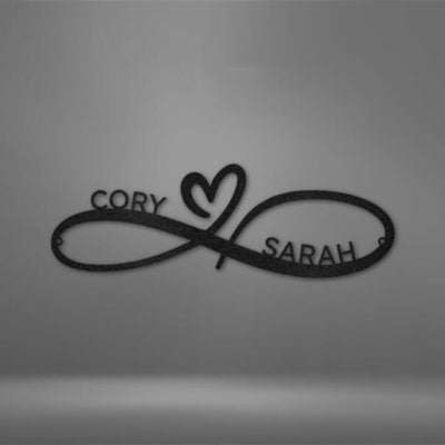 Letrero Personalizado Símbolo Infinito Amor con Nombres para Bodas