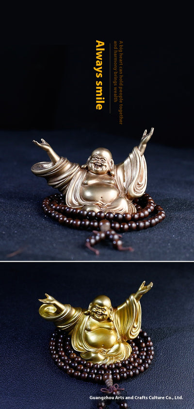 Decoración Buda Maitreya en Latón - Artesanía Exquisita para tu Auto - Image 8