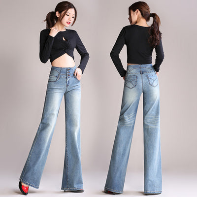 Pantalón Denim Talle Alto Pierna Ancha Mujer - Estilo Coreano Primavera Otoño - Image 4