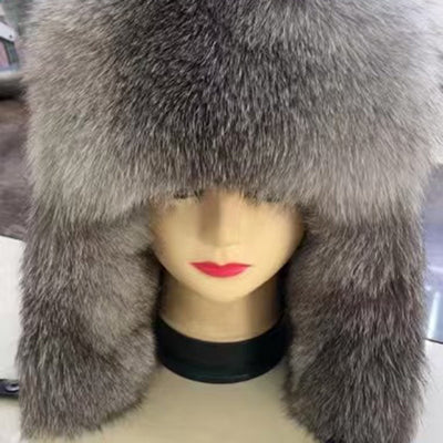 Gorro Lei Feng de Piel de Zorro Auténtica con Orejeras - Image 8