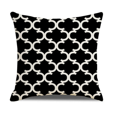 Funda de Almohada Lino Geometría Simple - Diseño Moderno para Sofá y Hogar - Image 3