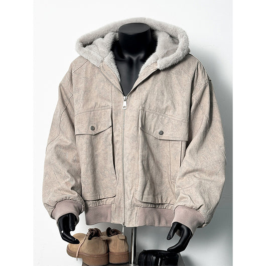 Chaqueta Acolchada de Algodón con Textura Mármol - Estilo Retro para Invierno - Image 6