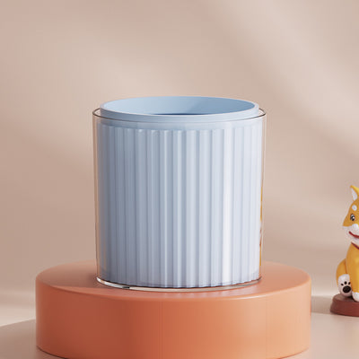 Light blue pet foot washing cup with a white paw print design, ribbed texture, and smooth base. - Image 24