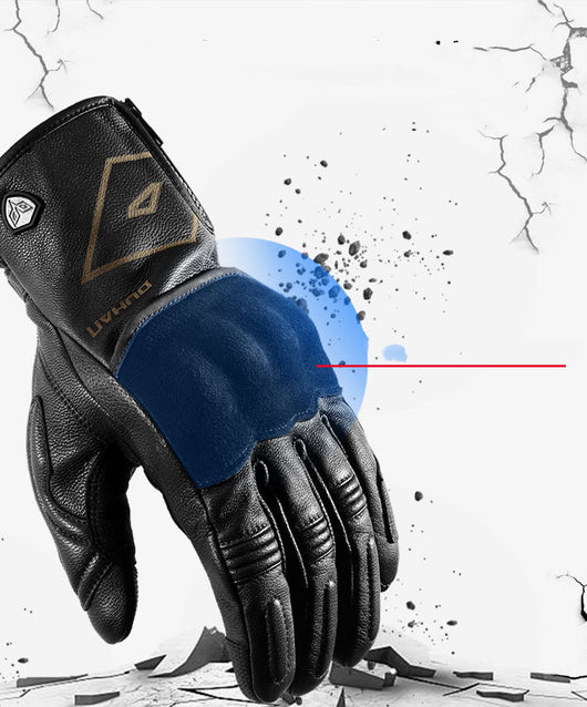 Guantes de Cuero para Motocicleta de Color Sólido - Image 11