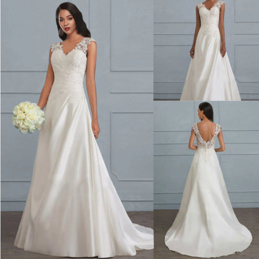 Vestido de Novia Sirena Asimétrico con Encaje y Cola Trailing - Image 6