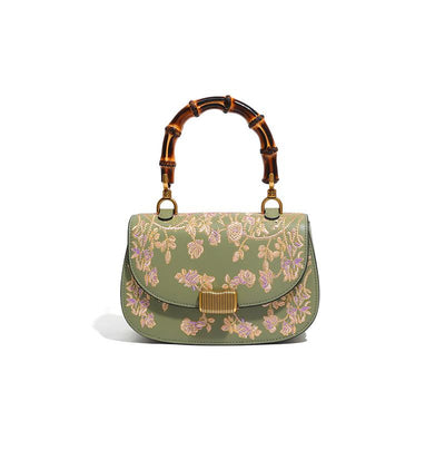 Bolso de Bambú para Dama con Detalles de Cuero Bordado - Image 6
