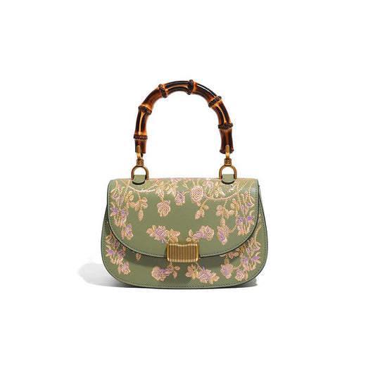Bolso de Bambú para Dama con Detalles de Cuero Bordado - Image 6