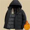 Men's Quilted Short Hooded Coat for Seniors