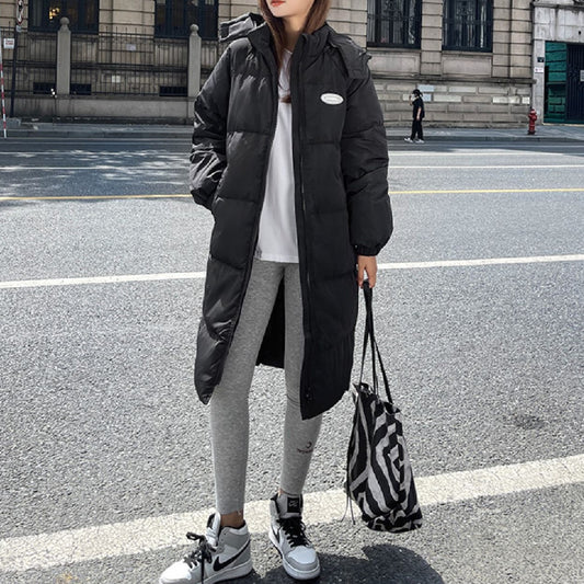 Abrigo de Plumas de Pato Blanco Largo hasta la Rodilla - Cálido y Acolchado para Invierno