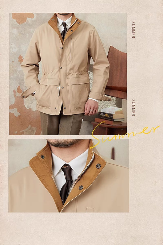 Chaqueta Italiana Impermeable Ajustada al Cintura - Otoño e Invierno - Image 2