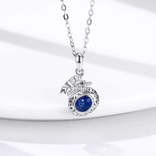 Collar de Plata S925 con Dije de Zafiro - Bolsita de Bendiciones Diseño Original