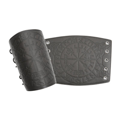 Pulsera de Cuero Punk Retro con Grabado Geométrico - Image 2
