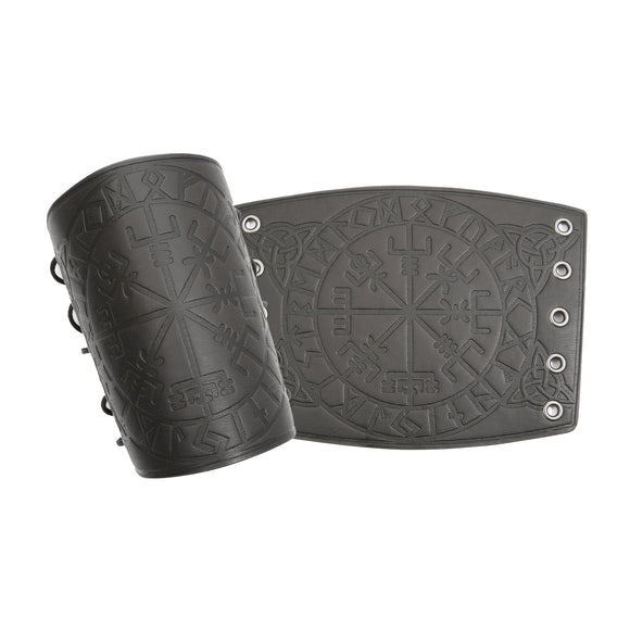 Pulsera de Cuero Punk Retro con Grabado Geométrico