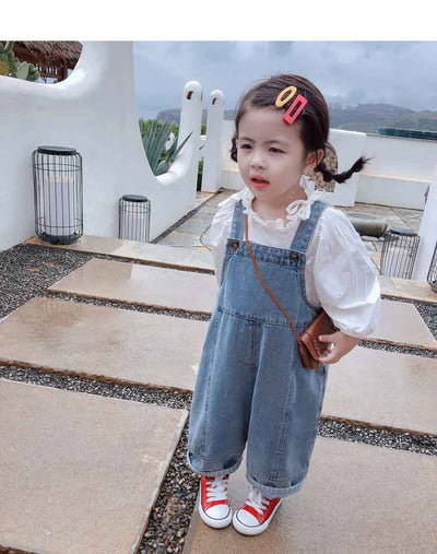 Pantalones Denim Infantiles con Tirantes para Otoño - Image 30